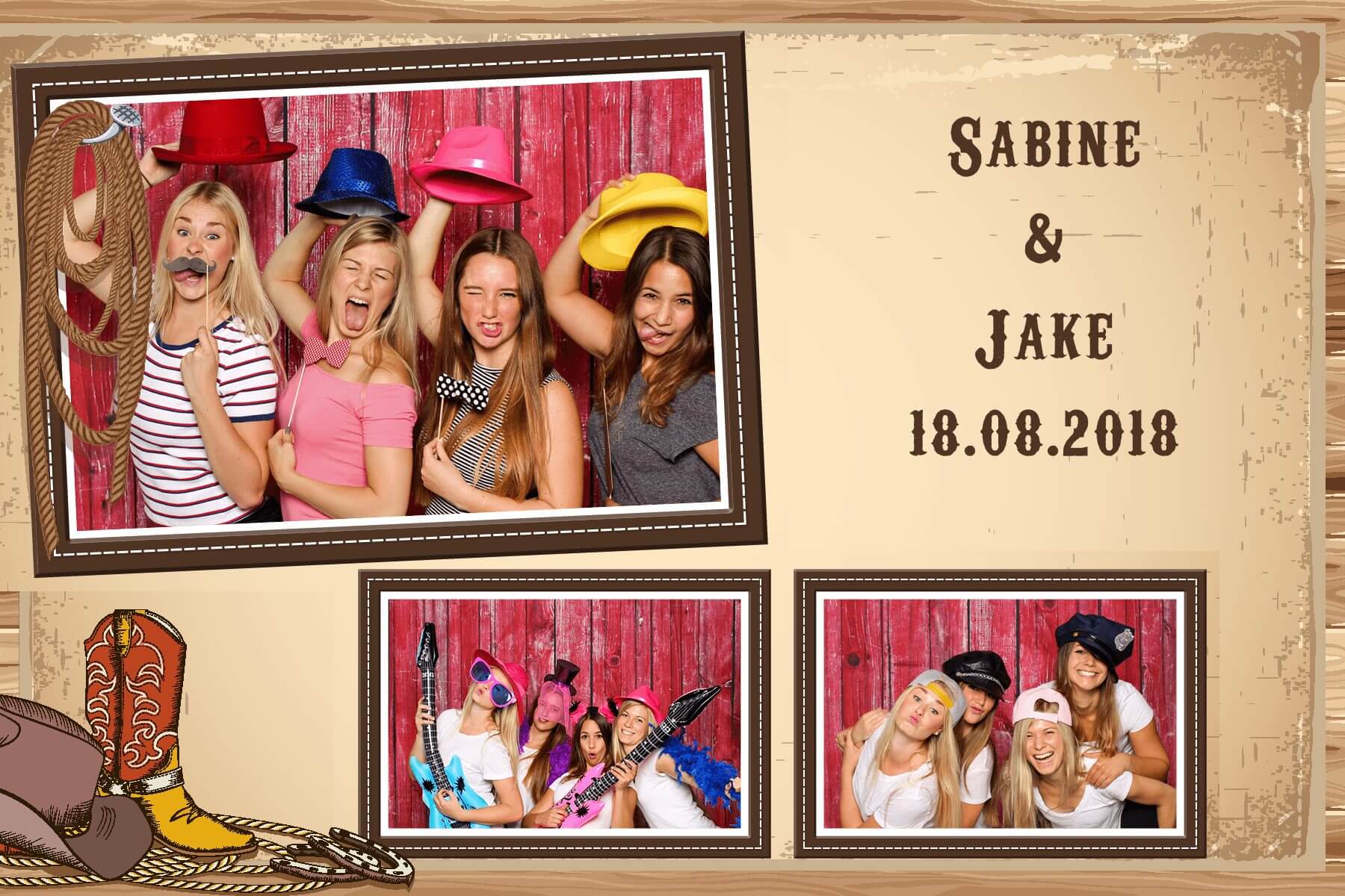 Druck-Design für die Fotobox 12 "cowboy" (quer)