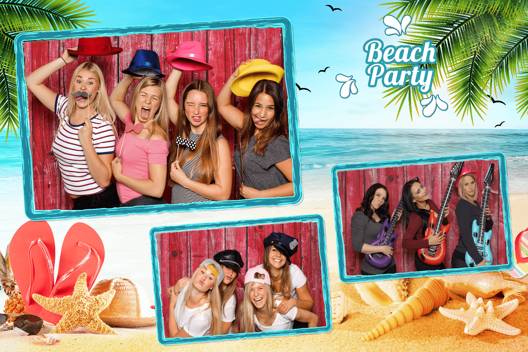 Druck-Design für die Fotobox 14 "beachparty" (quer)