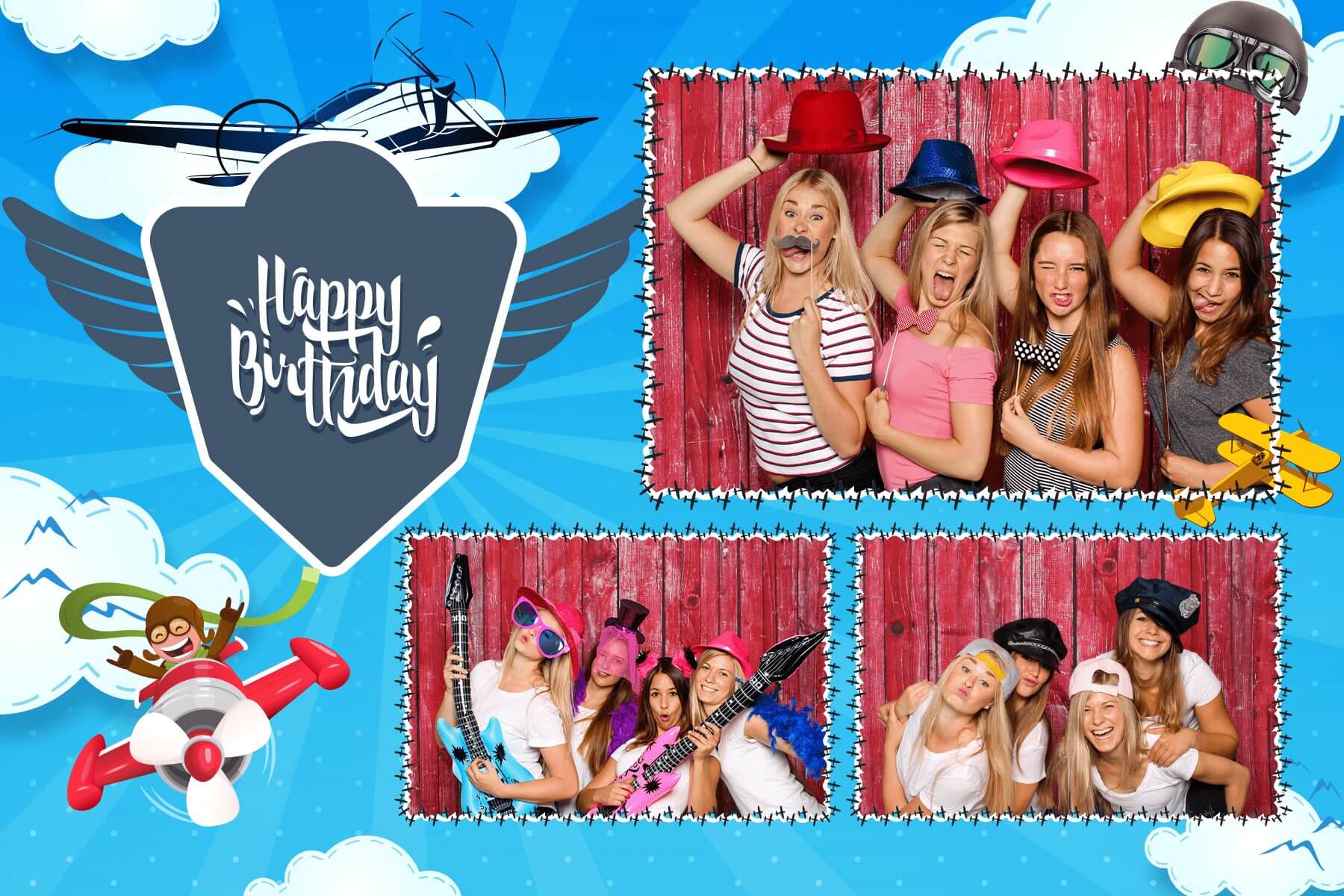 Druck-Design für die Fotobox 18 "himmelblau" (quer)