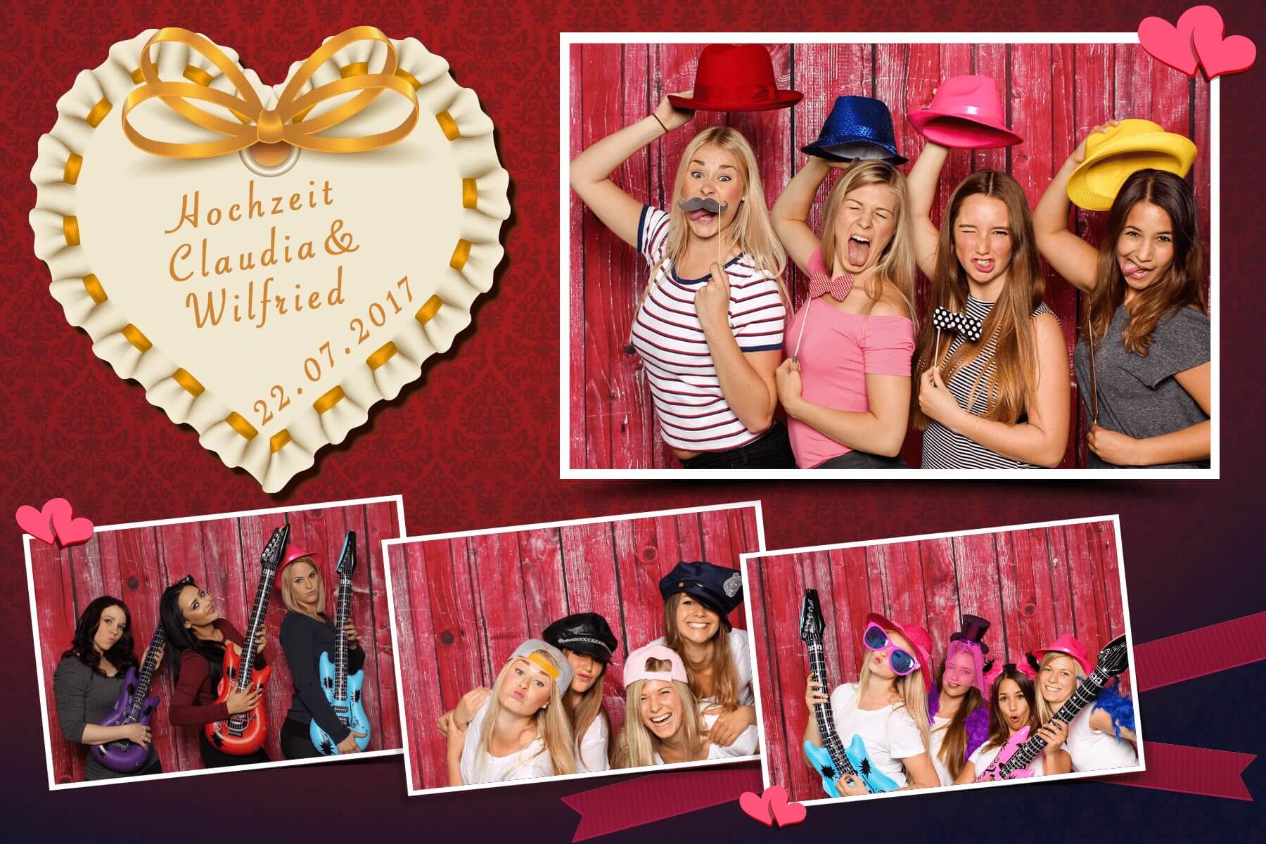 Druck-Design für die Fotobox 28 "bordeaux" (quer)